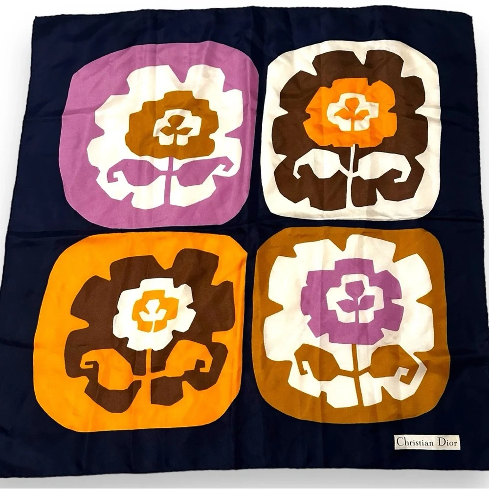 Christian Dior Vintage 100% Silk Scarf - Picture 2 of 3